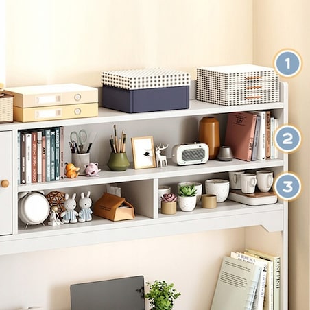 Biurko komputerowe białe loft stolik z regałem 120 cm