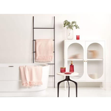 4-częściowy zestaw akcesoriów łazienkowych szklany różowy CARDENA