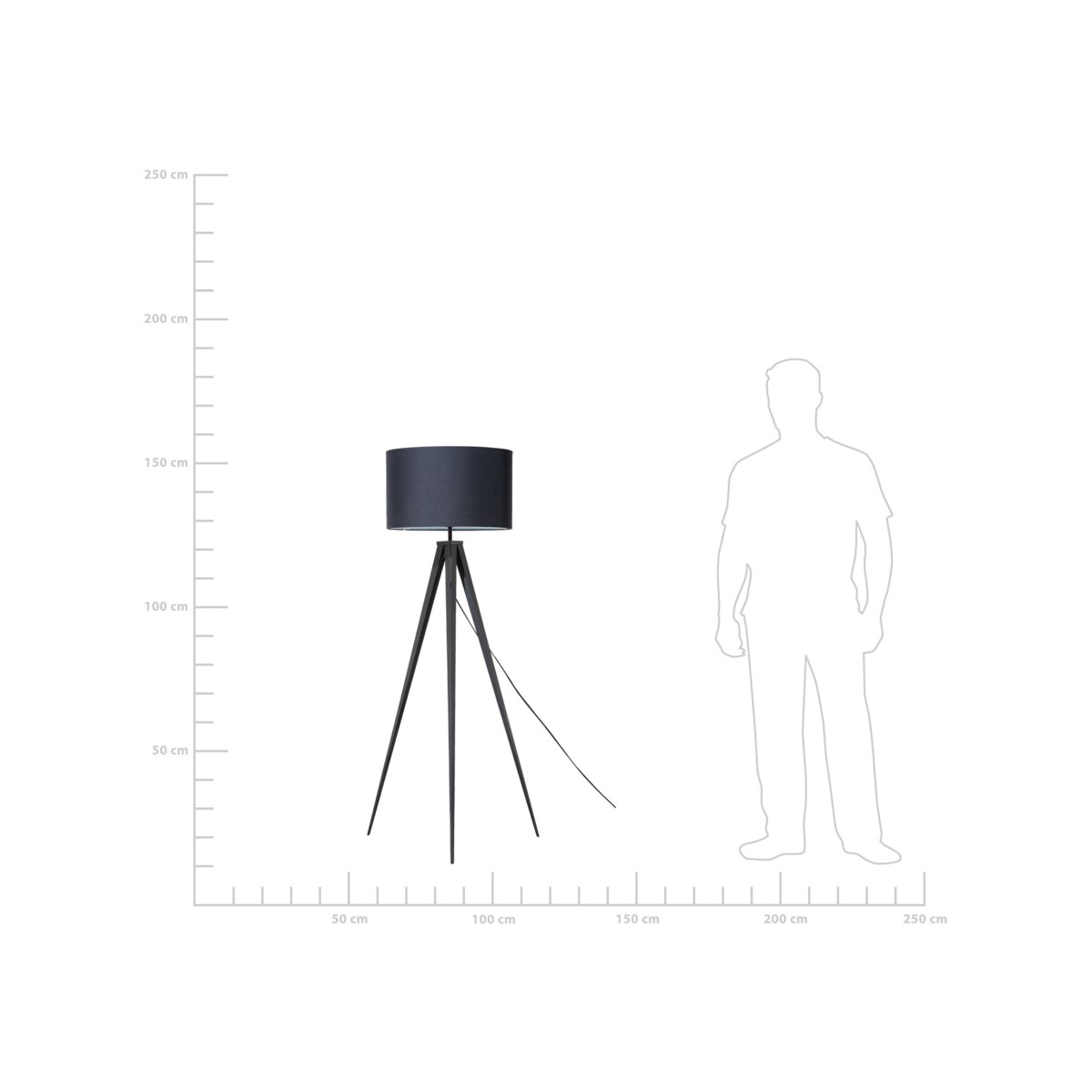 Lampa podłogowa metalowa czarna STILETTO