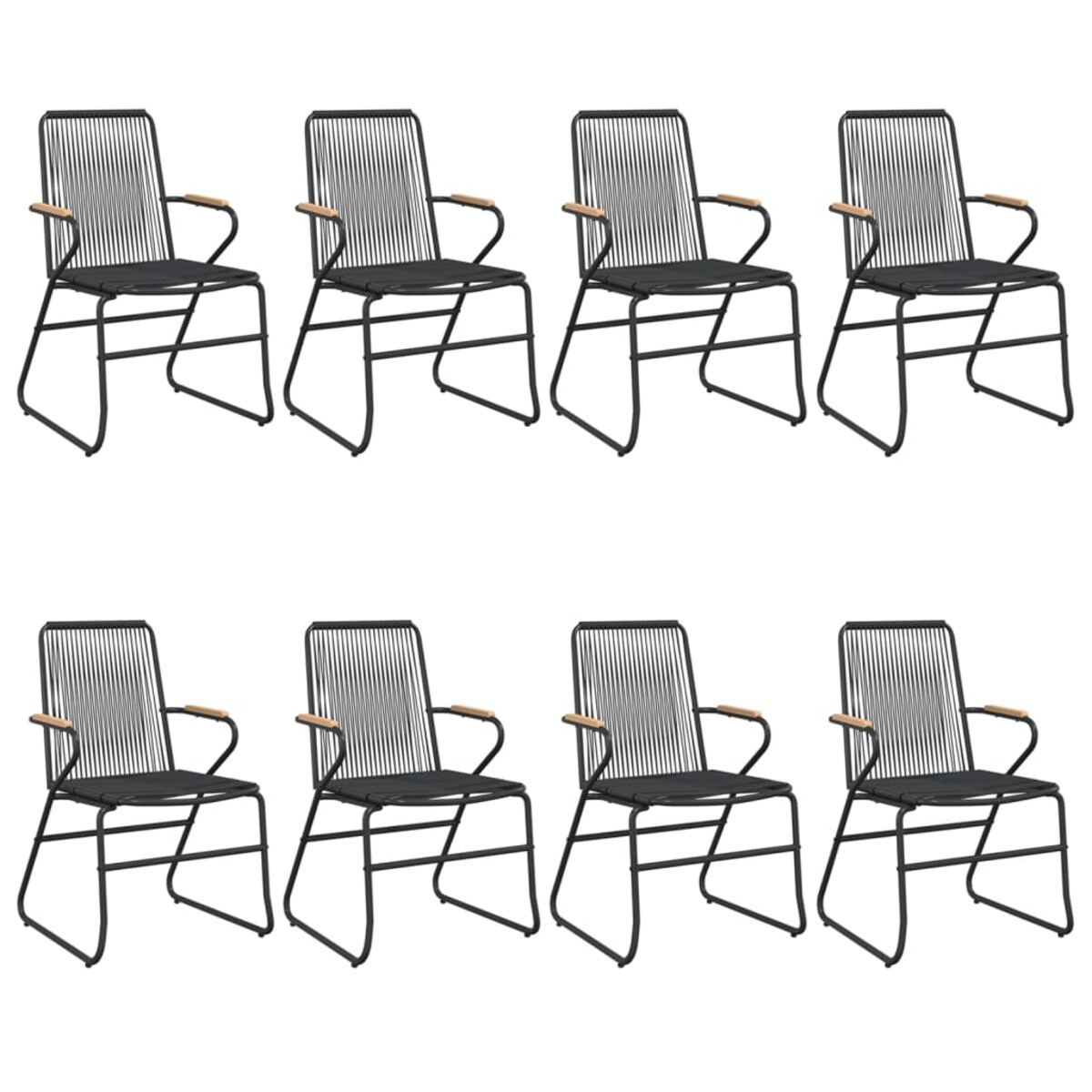 vidaXL 9-częściowy zestaw mebli ogrodowych, czarny, rattan PVC