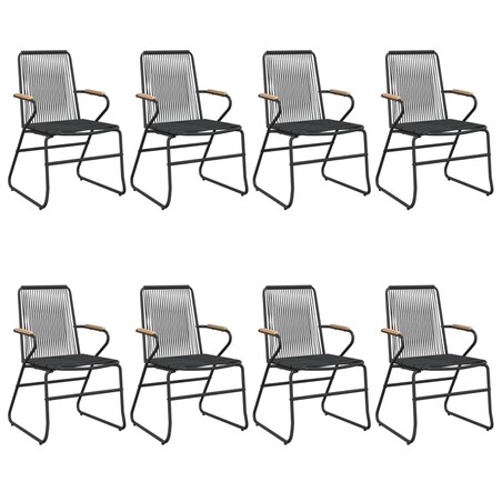 vidaXL 9-częściowy zestaw mebli ogrodowych, czarny, rattan PVC
