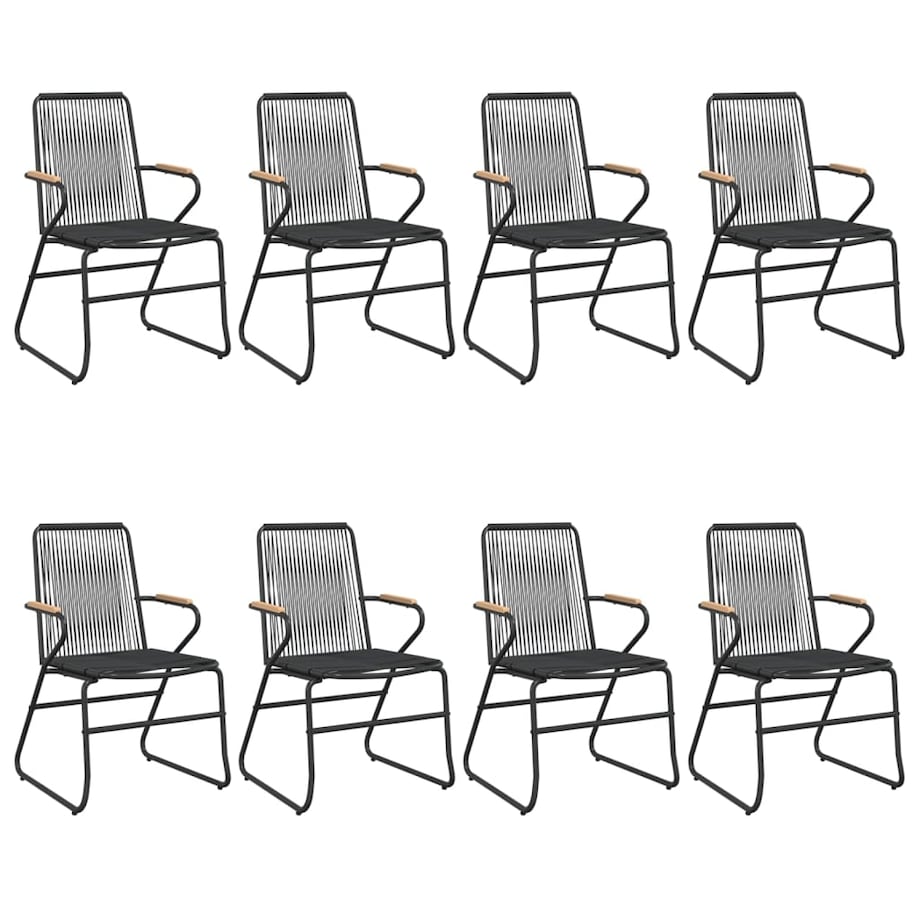 vidaXL 9-częściowy zestaw mebli ogrodowych, czarny, rattan PVC
