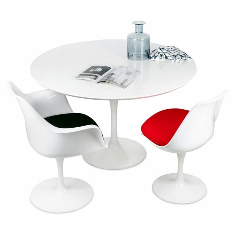 Okrągły stolik metalowy Tulip GT-09R.100 King Home 100 cm do salonu biały