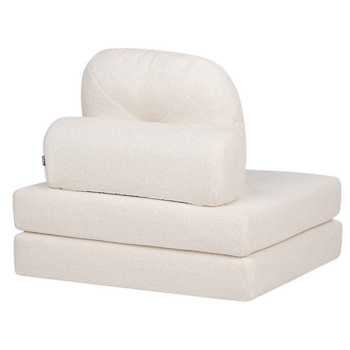 Sofa rozkładana jednoosobowa boucle biała OLDEN