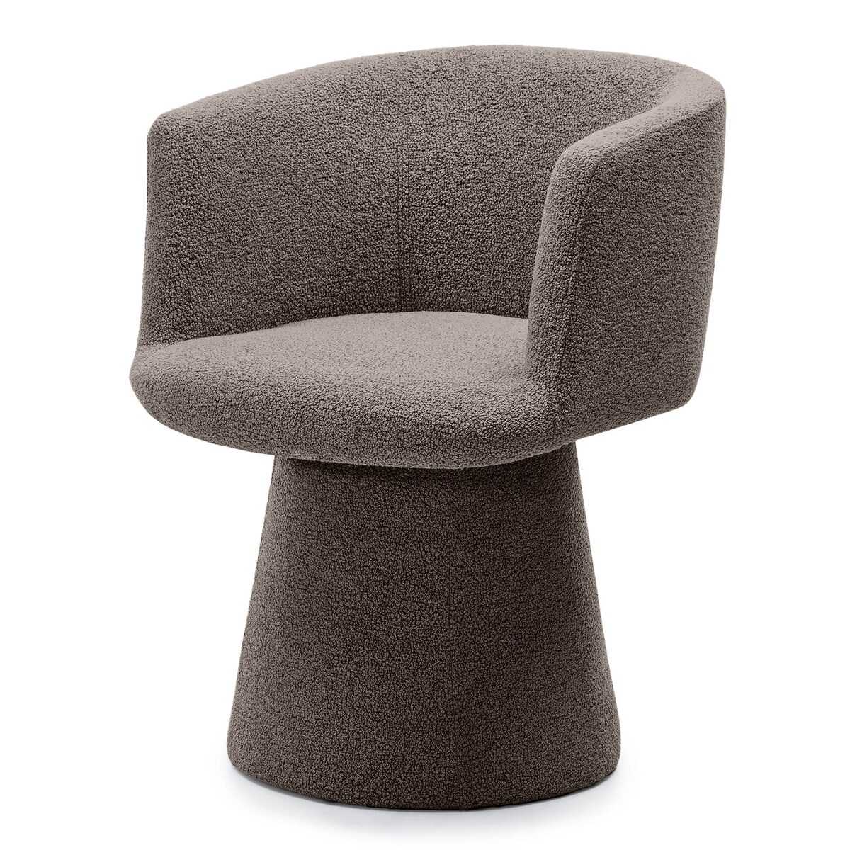 Krzesło obrotowe czekoladowe bouclé Nalf