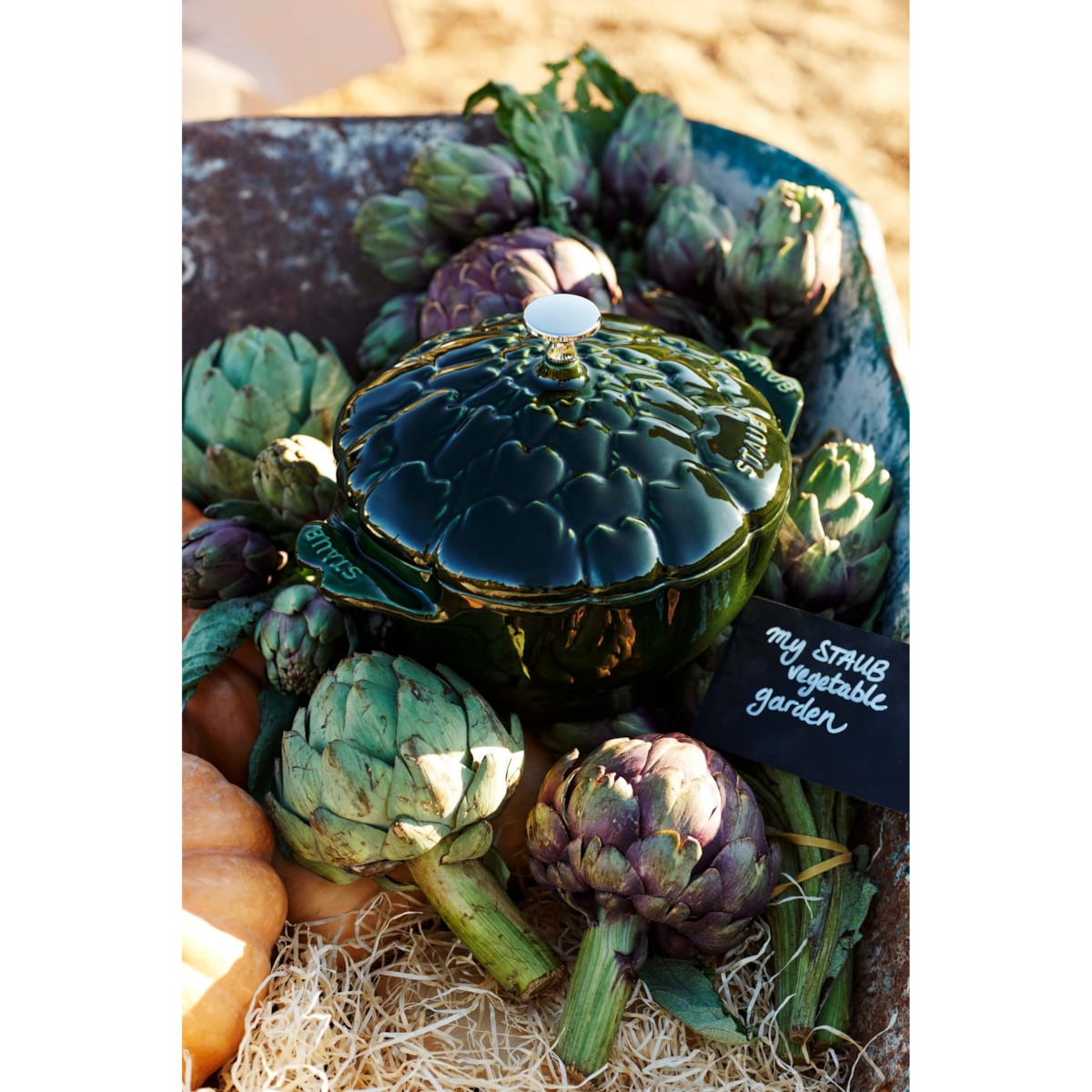 Garnek żeliwny okrągły karczoch Staub - 3 ltr, Zielony