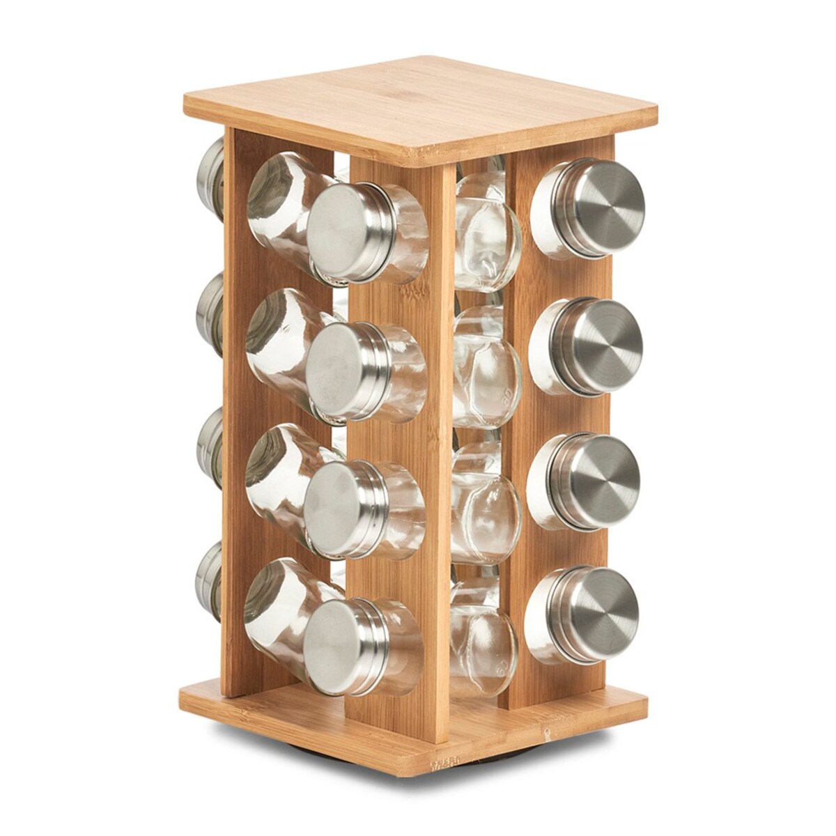 Stojak na przyprawy obrotowy + 16 pojemników, 30 cm, bambusowy, ZELLER