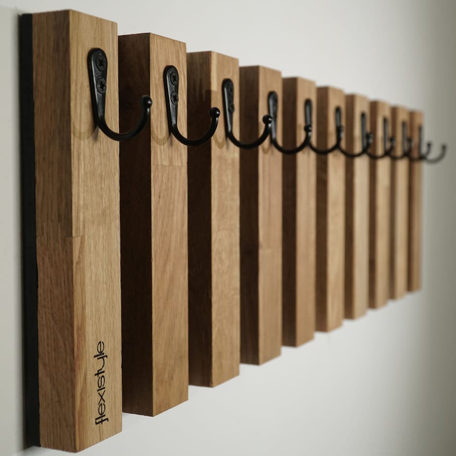 Drewniany wieszak na klucze Lamele 60cm