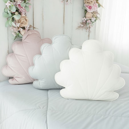 Poduszka Muszelka biała, Velvet Shell White