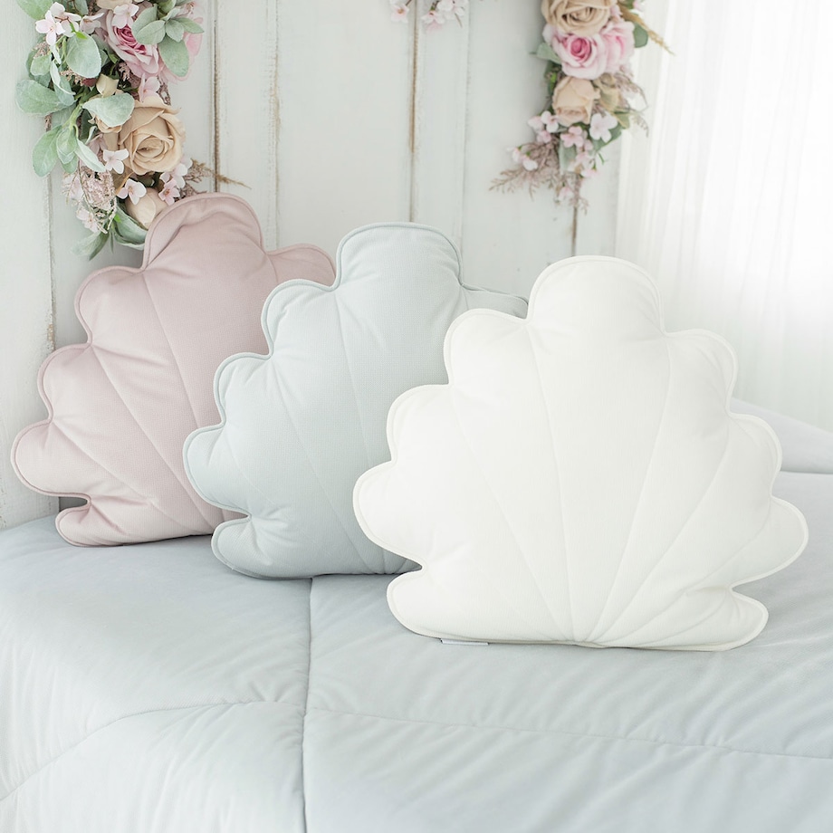 Poduszka Muszelka biała, Velvet Shell White