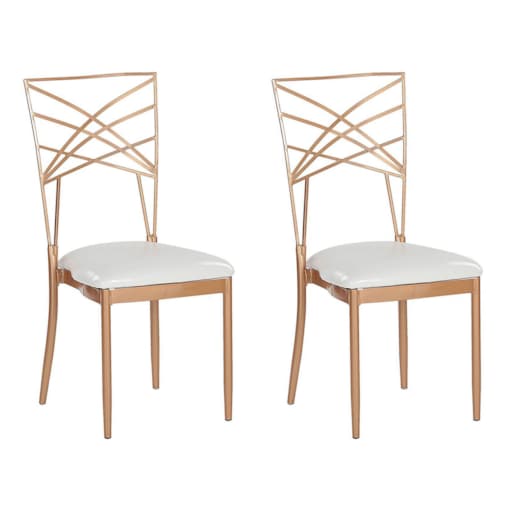 Zestaw 2 krzeseł do jadalni złoty GIRARD