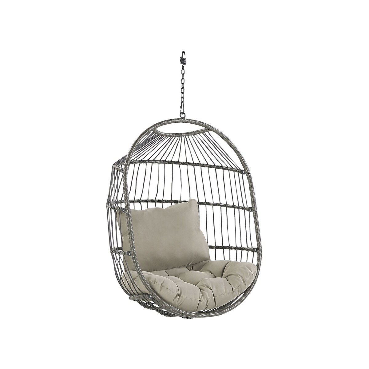 Fotel wiszący ze stojakiem z technorattanu czarny ALBA