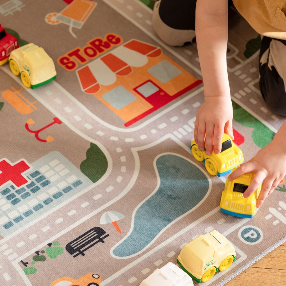 Dywan dziecięcy Ulice 150x200 cm e-floor beżowy