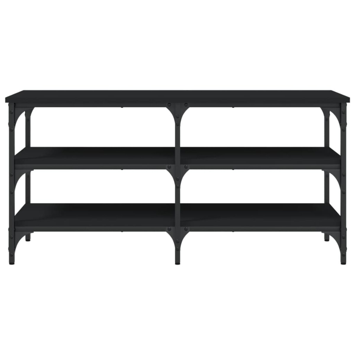 vidaXL Ławka na buty, czarna, 100x38,5x49 cm, materiał drewnopochodny