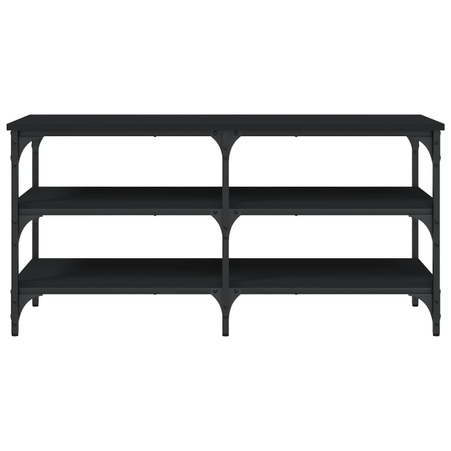 vidaXL Ławka na buty, czarna, 100x38,5x49 cm, materiał drewnopochodny