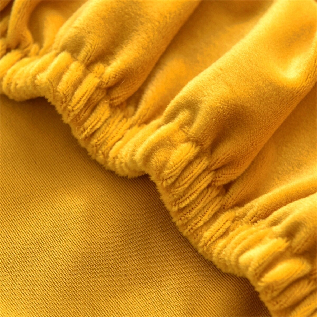 POKROWIEC NA KRZESŁO SKANDYNAWSKIE MUSZTARDOWY WELUR ELASTYCZNY [21EG]