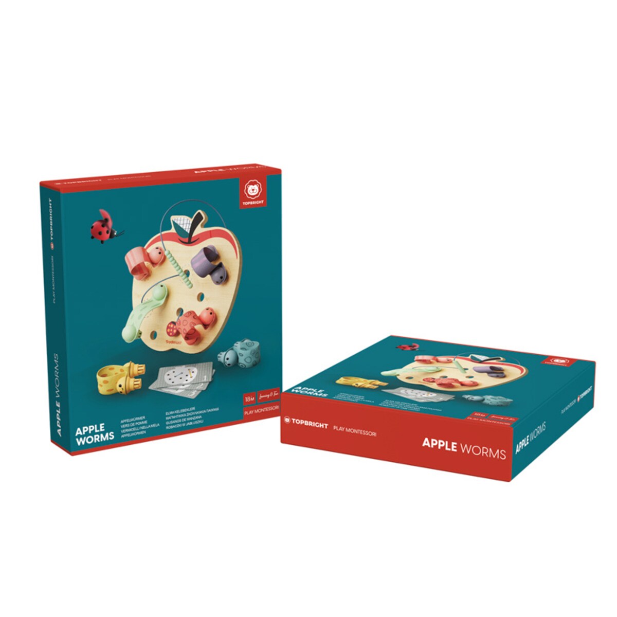 Robaczki w jabłuszku – drewniana zabawka edukacyjna logiczna 18 mies.+ Top Bright
