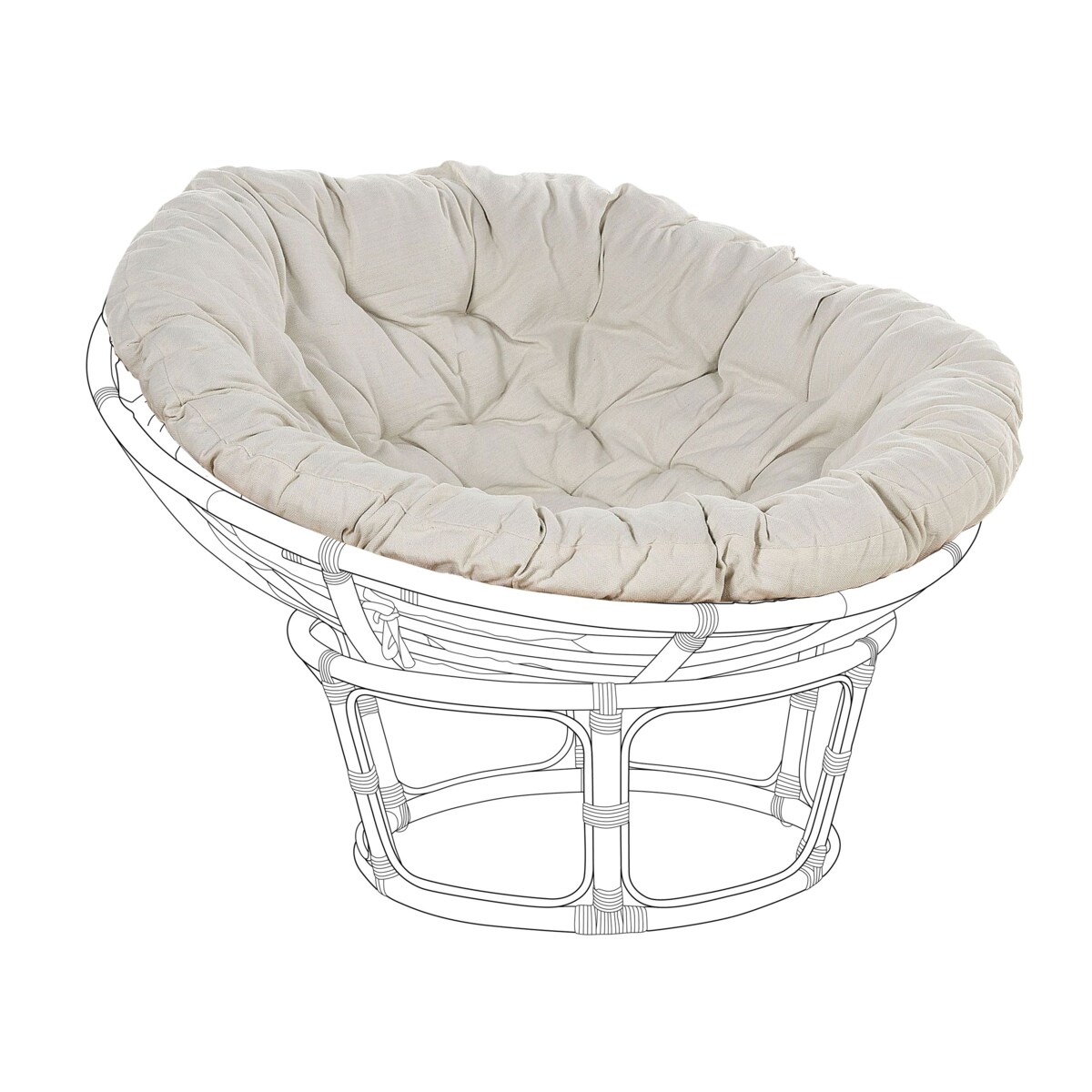 Poduszka na krzesło ogrodowe SALVO/ ORVIETO 127 x 127 cm Jasnobeżowy