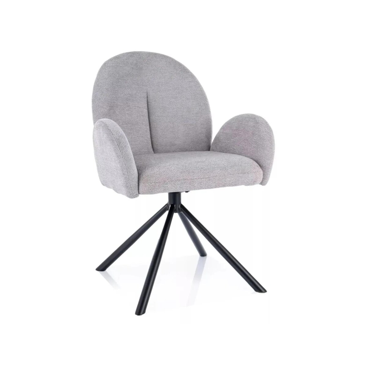 Krzesło tapicerowane PLANET RAVEN jasnoszare obracane