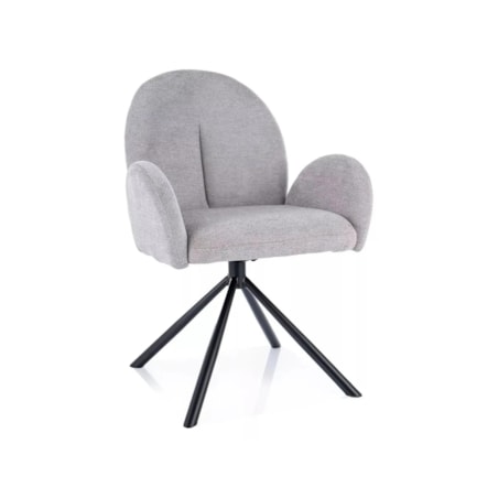 Krzesło tapicerowane PLANET RAVEN jasnoszare obracane