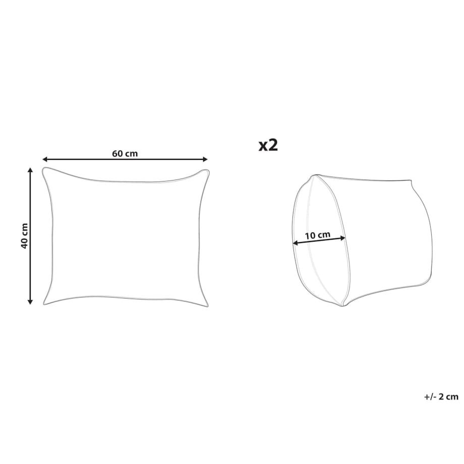 2 poduszki ogrodowe w liście 40 x 60 cm wielokolorowe TAGGIA