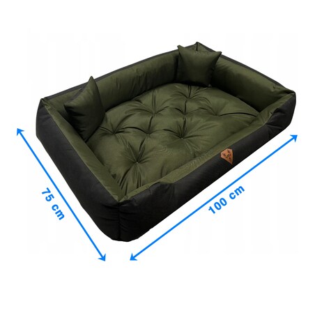Legowisko Dla Psa Kanapa Posłanie 100X75 Cm Wodoodporne Poduszki Pikowane Zielone