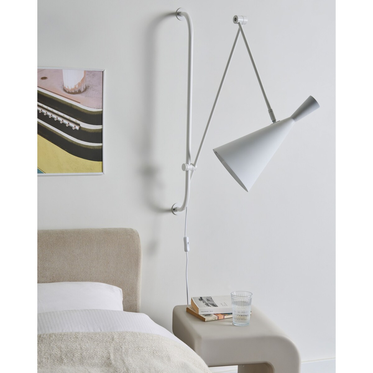 Lampa ścienna MARISA Regulowana Metal Biały