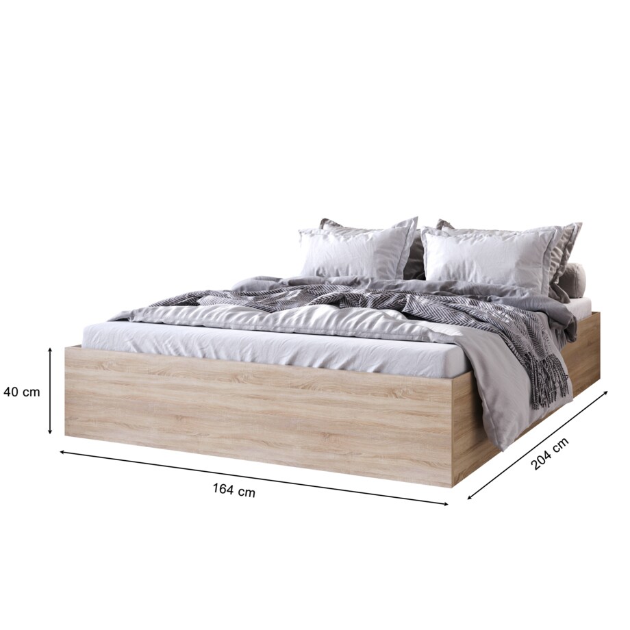Łóżko z materacem do sypialni MOND 160x200- dąb sonoma