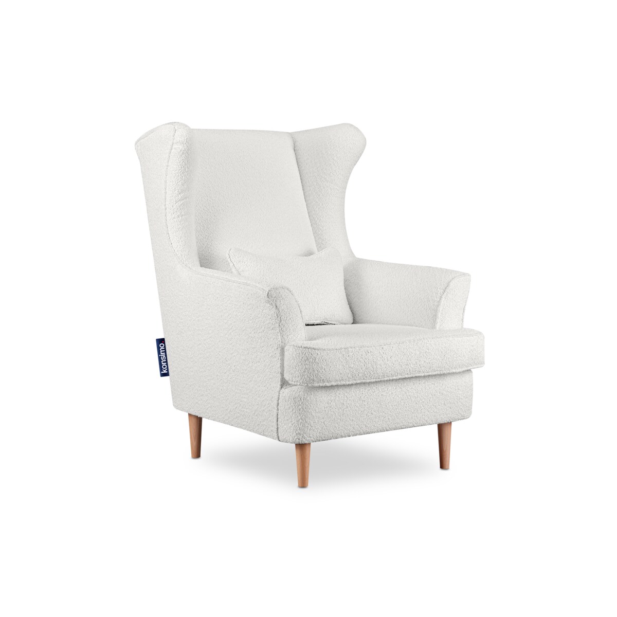 KONSIMO STRALIS Fotel + puf, kolor Biały