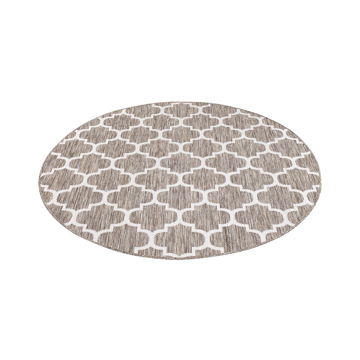 Dywan okrągły na zewnątrz i do wnętrz koniczynka Sunny 4620 Beż Krem 120x120