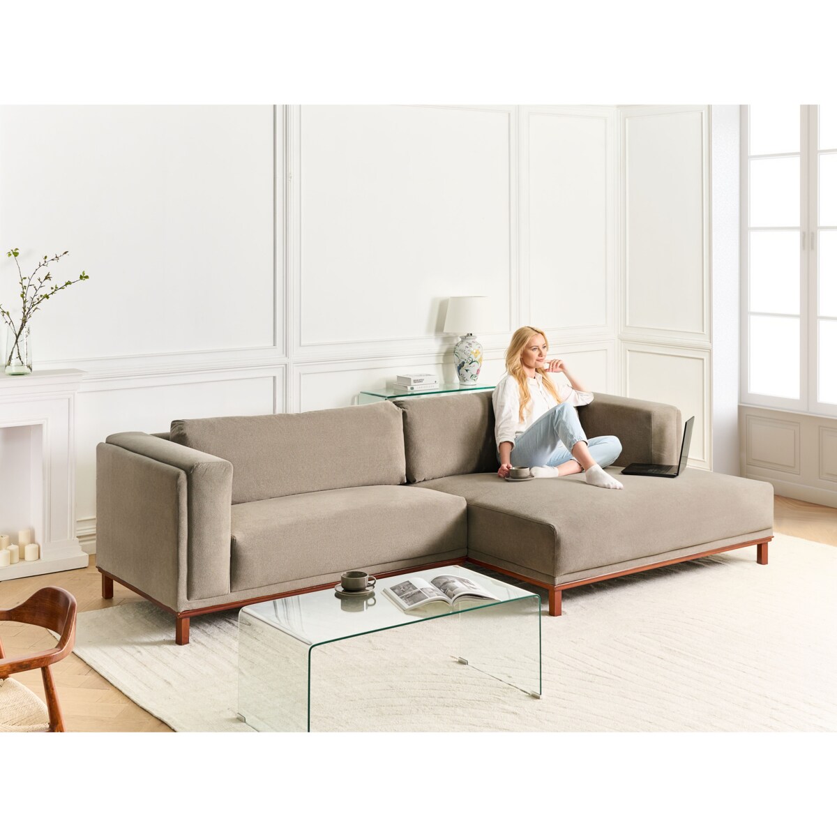 Narożnik VENG Beżowoszary dla 4 osób