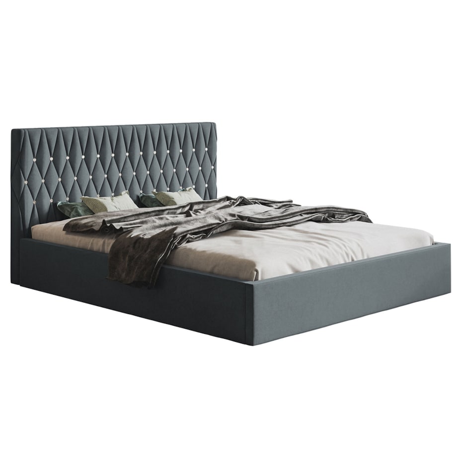 Łóżko tapicerowane 120x200 OLDO 3 jednoosobowe, z pojemnikiem- grafitowe