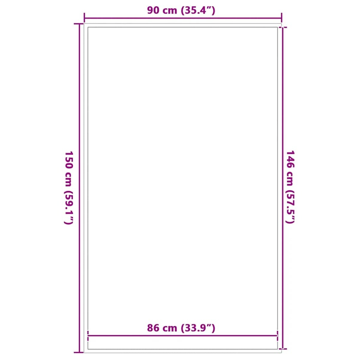 vidaXL Wycieraczka Niebieska 90x150 cm