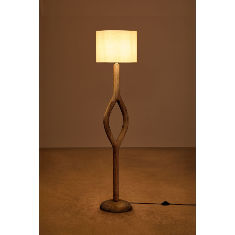 Lampa podłogowa Gracia z drewna mango, 165 cm