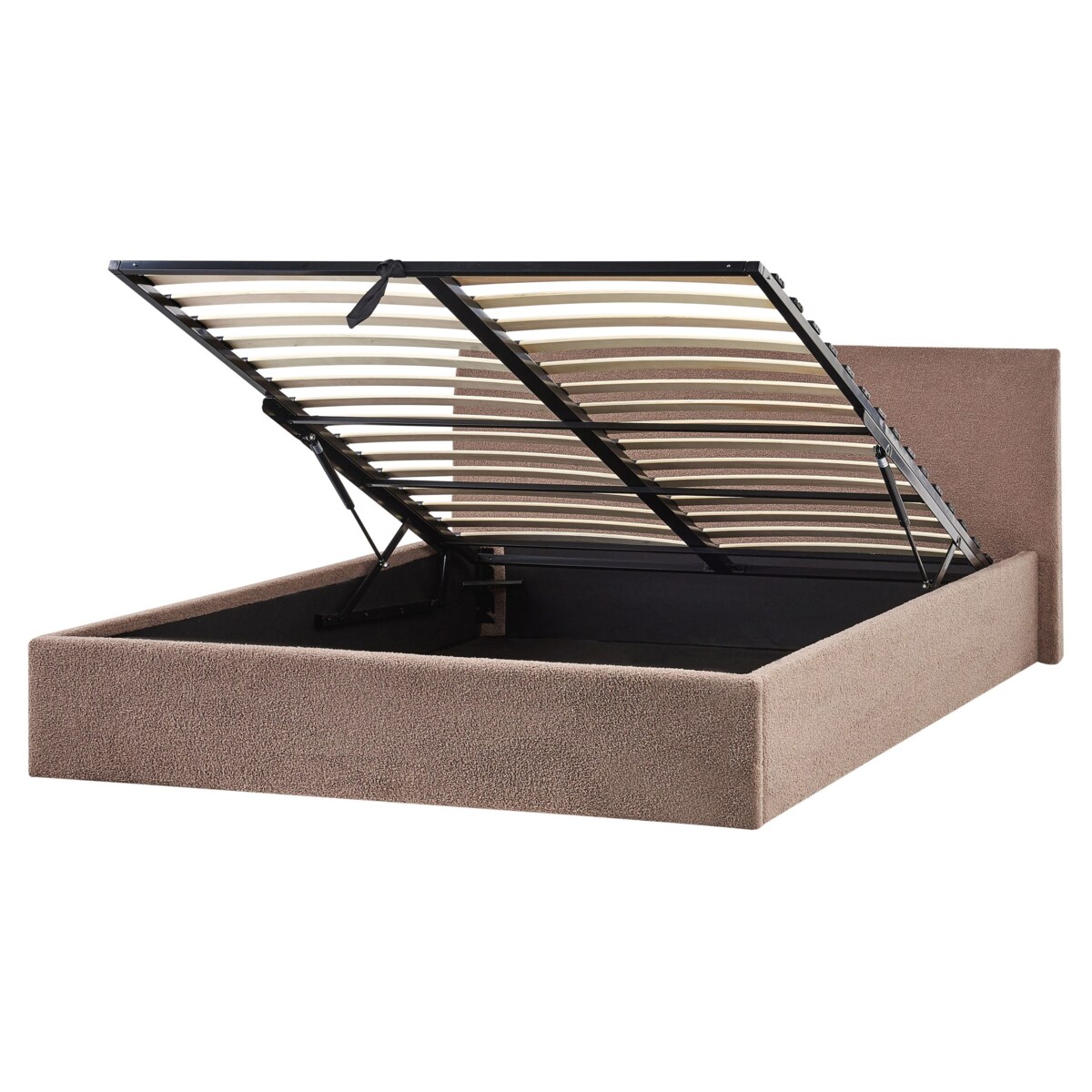 Łóżko z pojemnikiem Boucle ORBEY 180 x 200 cm Brązowy