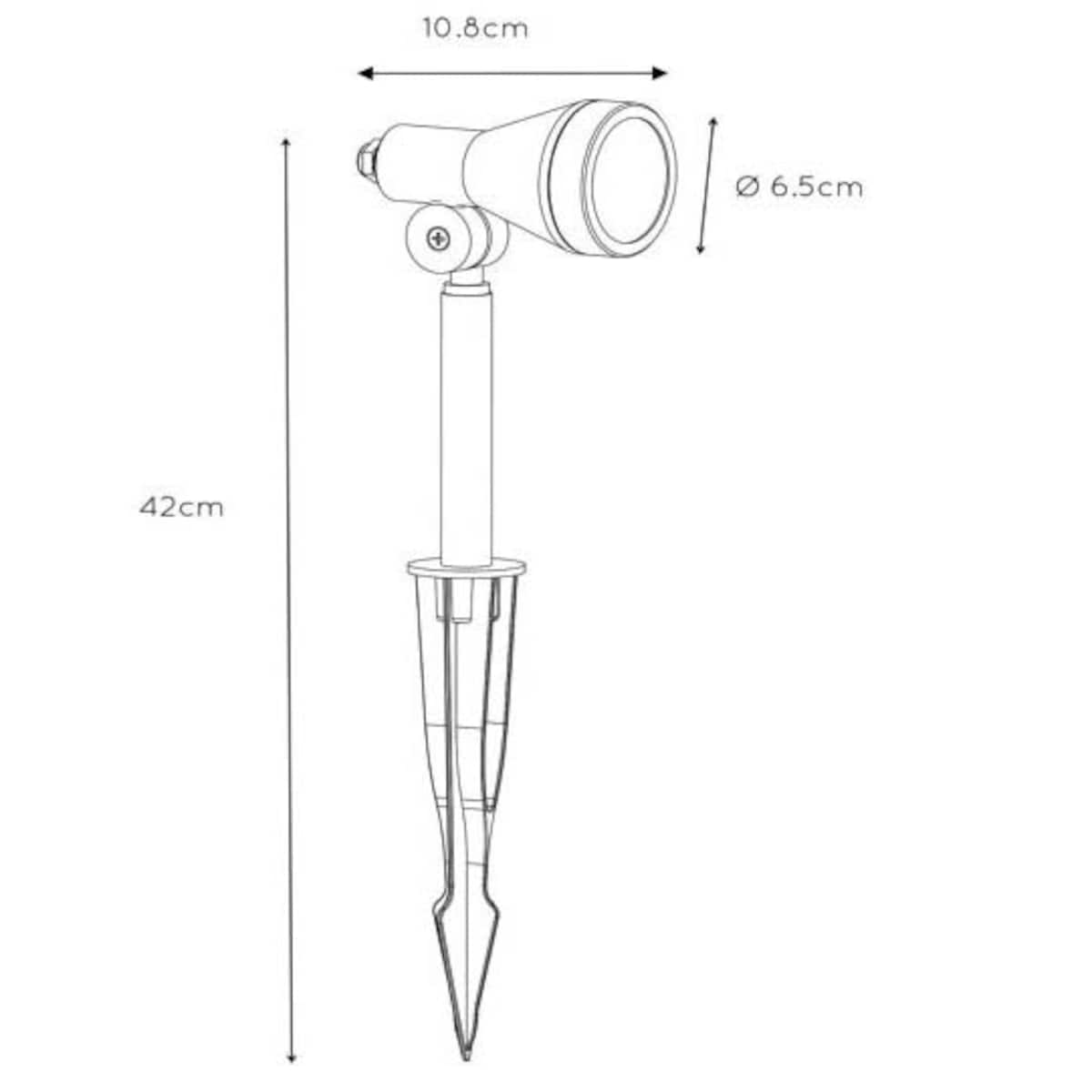 Czarna lampa gruntowa Spike 27882/05/30 outdoor IP54 z regulacją, Lucide