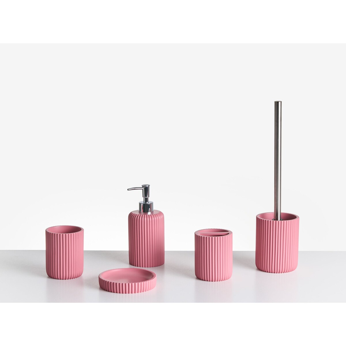 Zestaw akcesoriów łazienkowych 5 elementów CAMANA Różowy