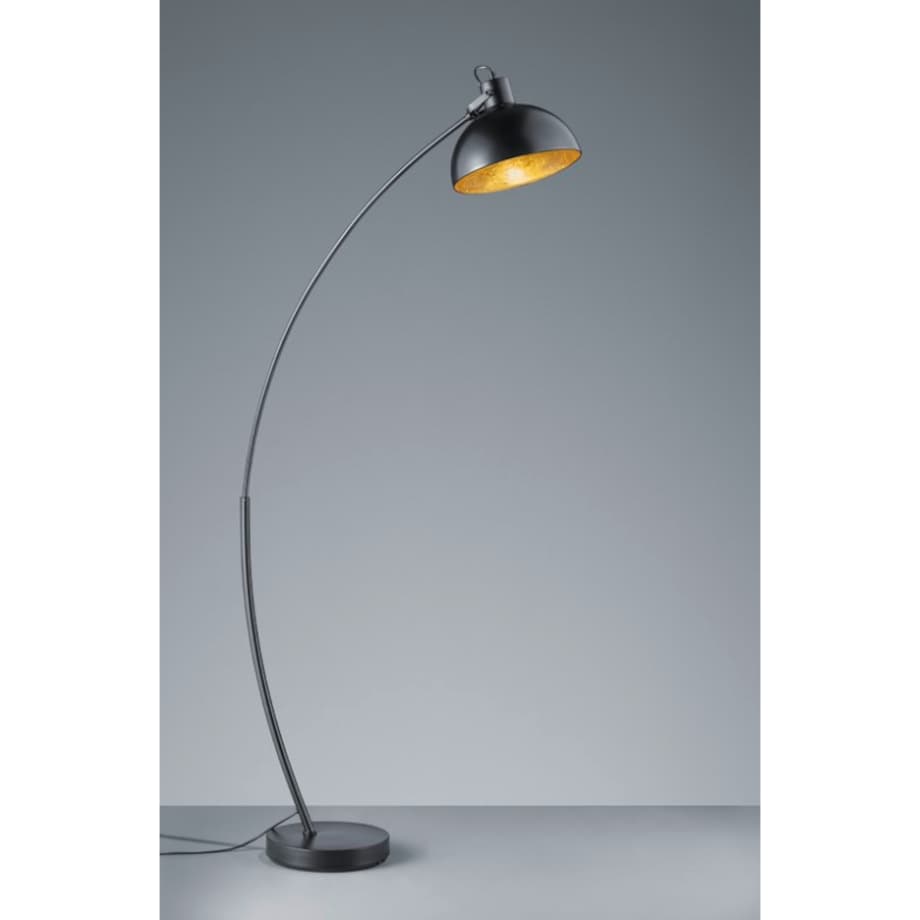 Podłogowa lampa salonowa Recife R46041032 czarna kopuła metalowa