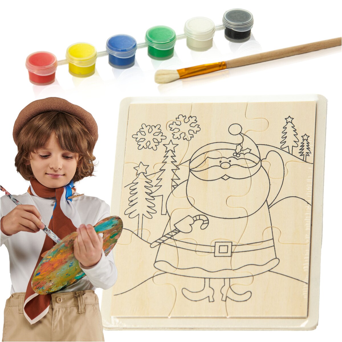 Kolorowanka Obrazek Do Malowania 15X20 Cm Świąteczny Dla Dzieci Święty Mikołaj