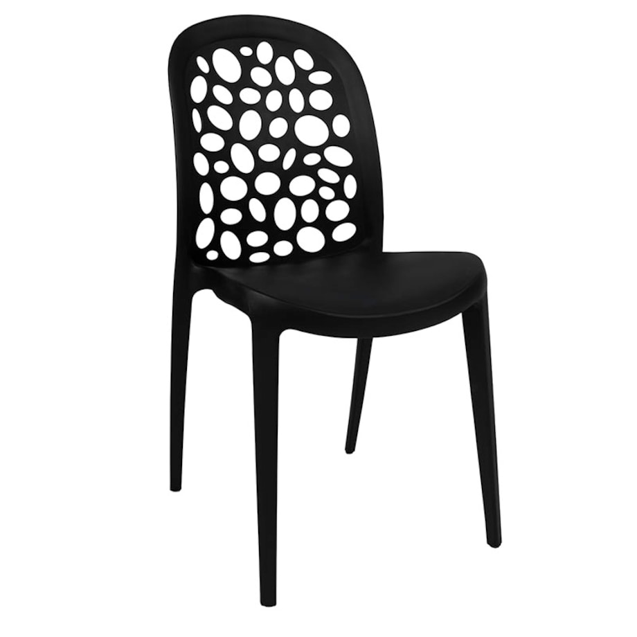 Krzesło plastikowe czarne nowoczesne do salonu ogrodu na balkon
