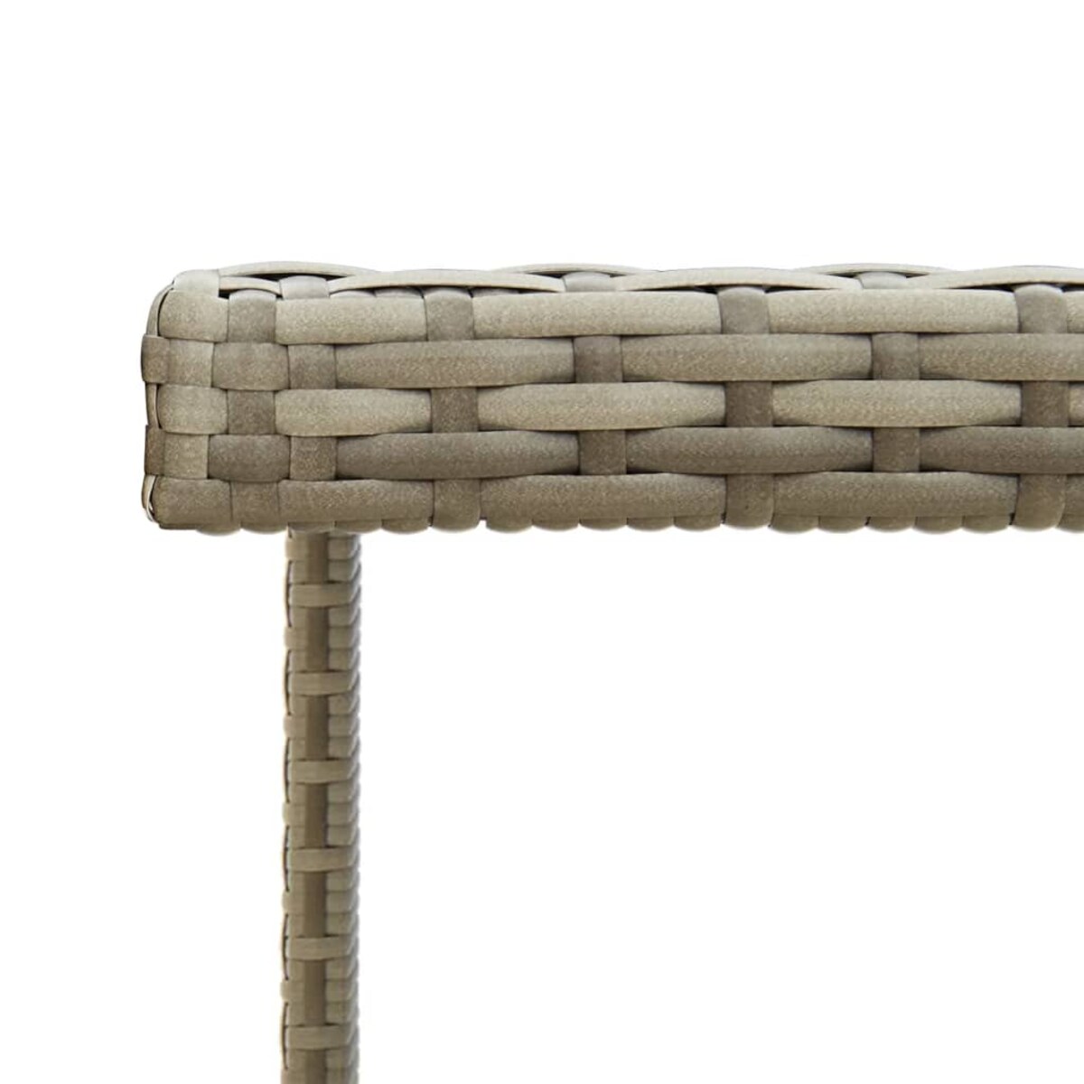 vidaXL Stół ogrodowy, szary, 109x107x74 cm, polirattan i szkło