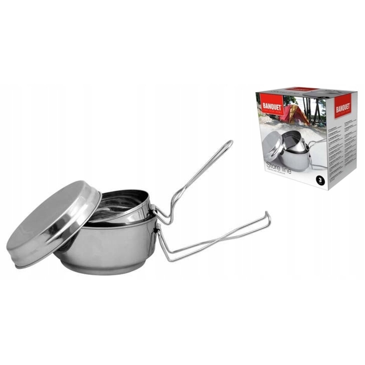 zestaw turystyczny kemping grill na ryby garnek metalowy składany naczynia