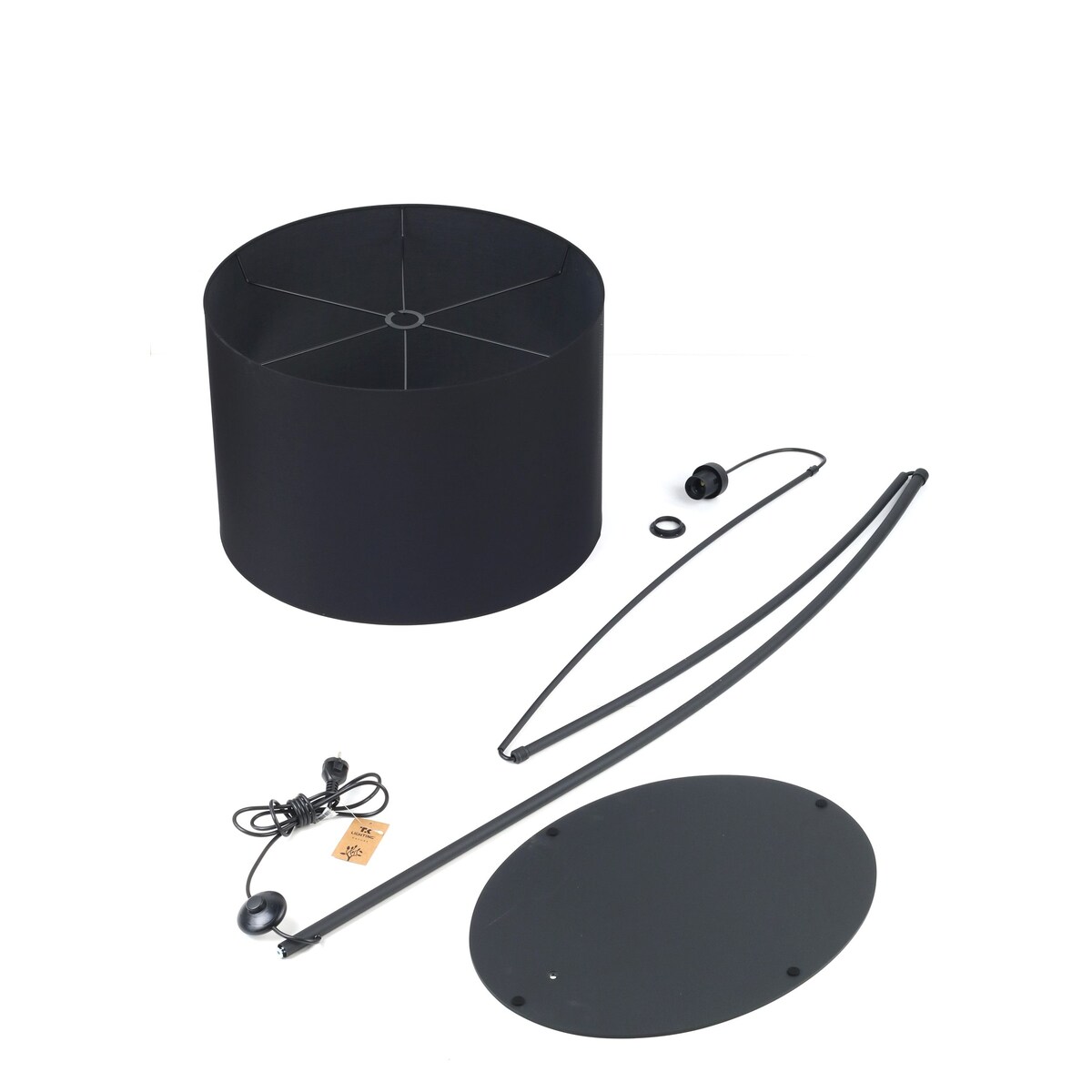 Lampa podłogowa czarna MOBY BLACK 5485 TK Lighting E27 metalowa z abażurem do salonu