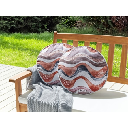 2 poduszki ogrodowe abstrakcyjny motyw 40 cm brązowy SEBORGA
