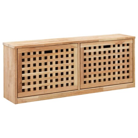 vidaXL Ławka ze schowkiem na buty, 94x20x38 cm, lite drewno orzechowe