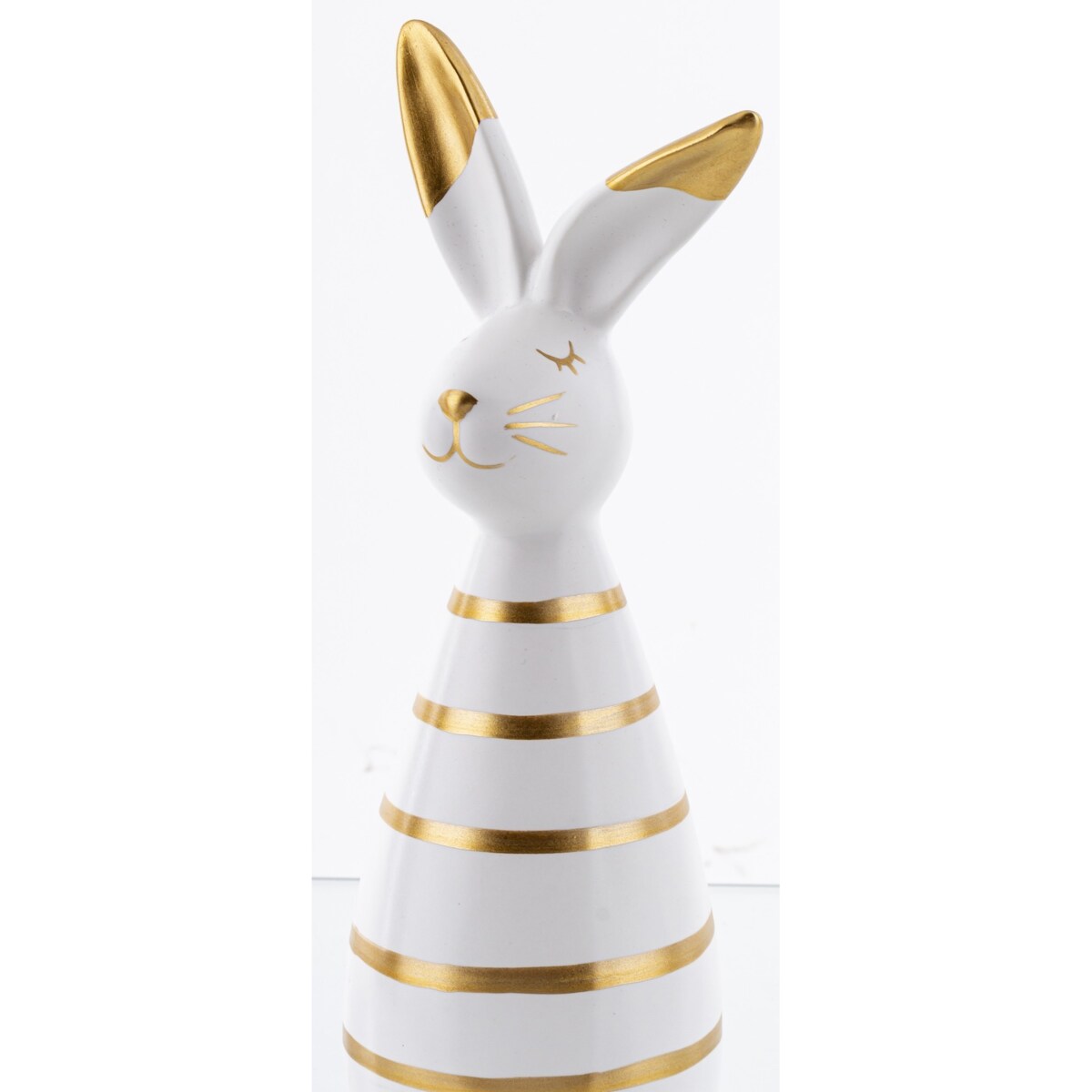Dekoracja - królik dolomitowy w złote paski 26x10x9 cm