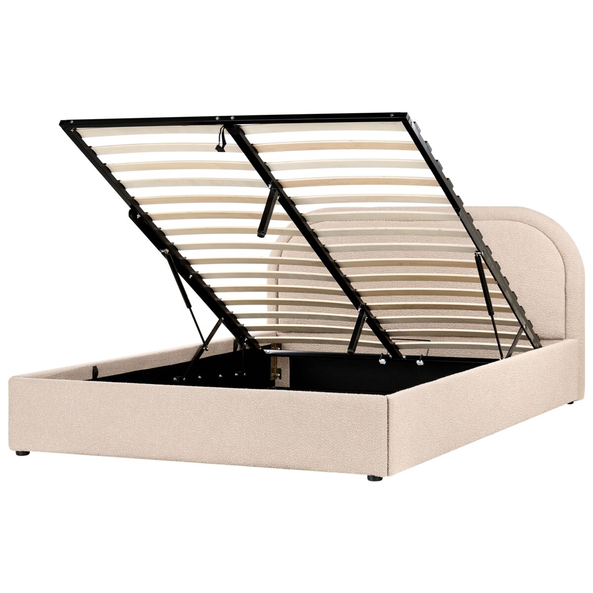 Łóżko z pojemnikiem Boucle QUILLIEN 160 x 200 cm Beżowy