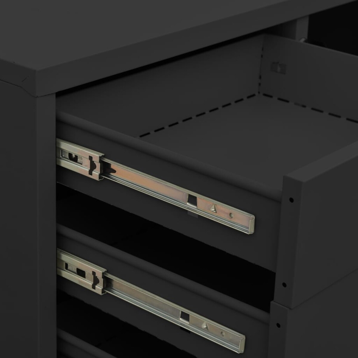 vidaXL Szafka biurowa z doniczką, antracytowa, 90x40x125 cm, stalowa