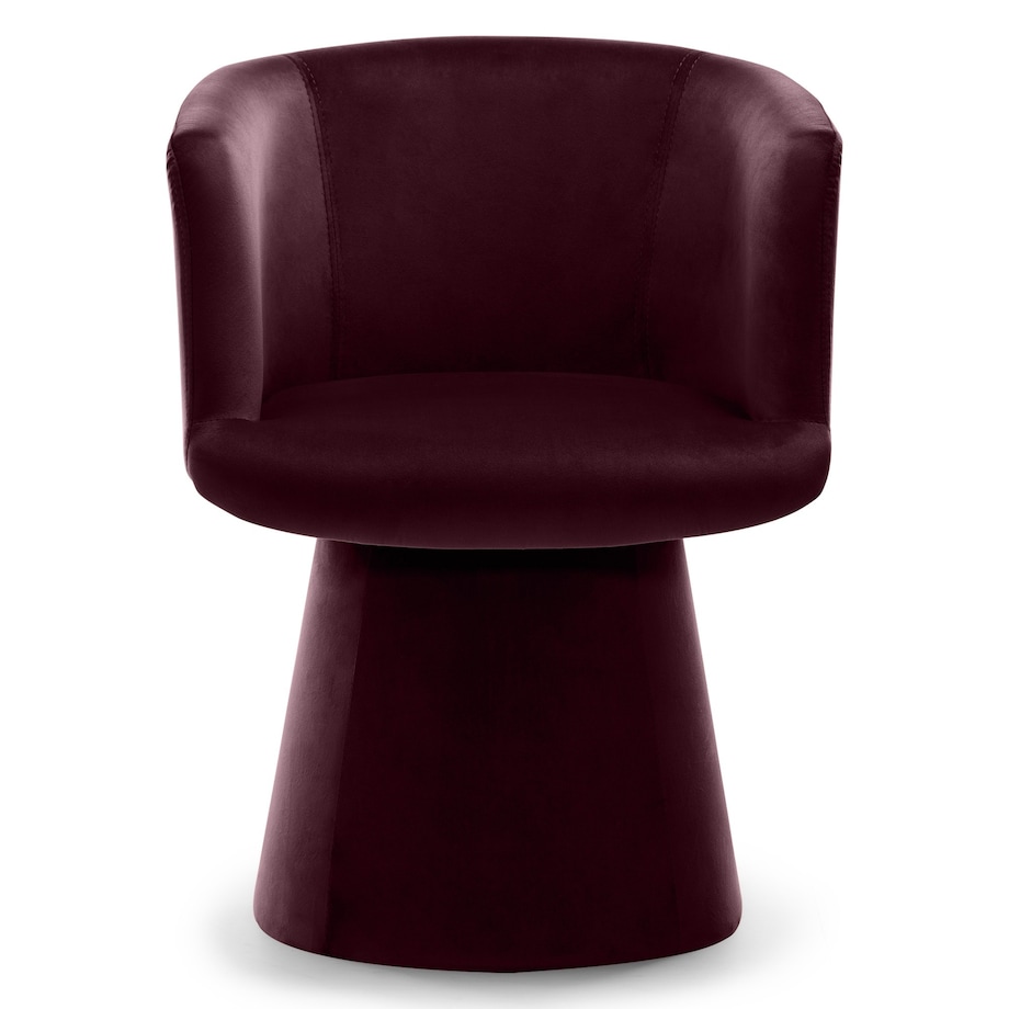 Krzesło obrotowe aksamitne burgundowe Nalf