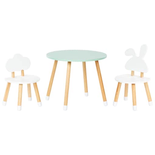 Zestaw dla dzieci stół i 2 krzesła jasne drewno z białym ROBIN